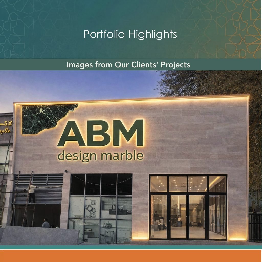ABM design marble signage